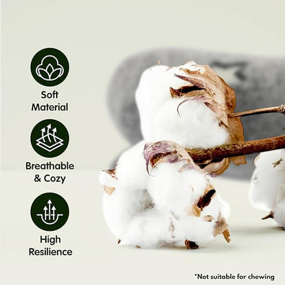 Dog Calming Pillow Glow in The Dark, Soft U-Shaped Pet Pillows for Dogs & Cats, Machine Washable, Dog Neck Pillow, Joint Relief, Better Sleep (Large, Gray)