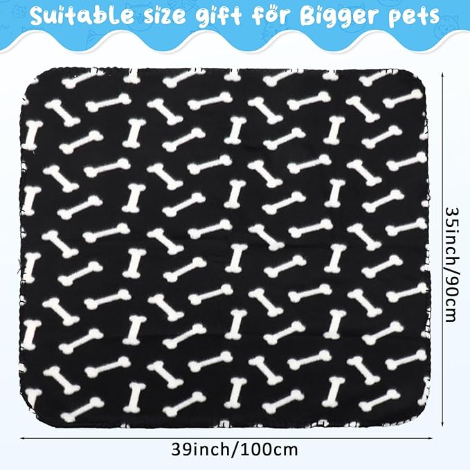 Eccliy 20 Pcs Puppy Blanket Pet Soft Fleece Dog Blankets Warm Felt Throw Sleep Mat Bed Covers for Doggie Puppy Pet Dogs Cat, 20 Styles (39 x 35 Inch,Mix)