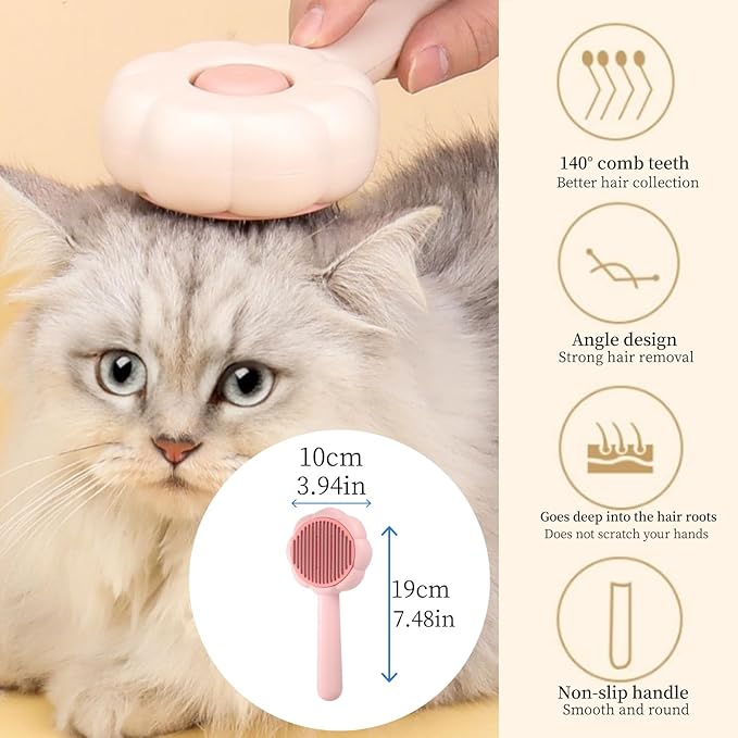 3PCS Cat Brush with Release Button,Dog Brush,Cat Brush Dog Brush for Shedding Grooming, Cat Brushes for Indoor Cats, Dog Grooming Brush Pet Brush for Semi-Short to Semi-Long Hair