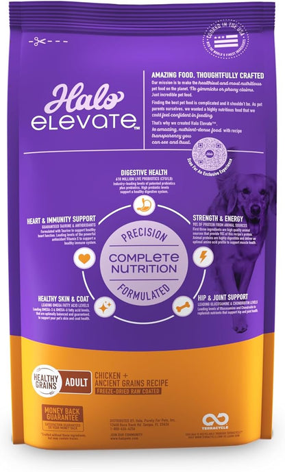 HALO Elevate Dry Dog Food, Healthy Grains Chicken Recipe, 3.5lb