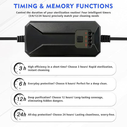 UV-C Aquarium Clean Light with Timer, Mini 3W 5W 7W 9W 11W Submersible Algae Clean Light Water Green Clean Fish Tank Water Clean Lamp for Sump Pond Filter Tank (11W Timer)