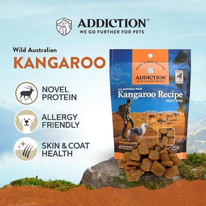 Addiction Meaty Bites All Life Stages Grain-Free Premium Kangaroo Dog Treats - 4 Ounces