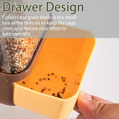 Automatic Bird Feeder for Cage, No Mess Automatic Bird Feeder Water Dispenser Set Acrylic Parrot Food Container Drinker Cage Accessories for Parakeet Canary Finch Cockatiel Lovebirds