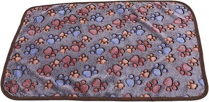 UTTPLL Blankets Super Soft & Warm Fleece Flannel Pet Blanket Cats Dogs Cute Paw Print Pet Throw Puppy Blankets Fleece Coffee Paw Small