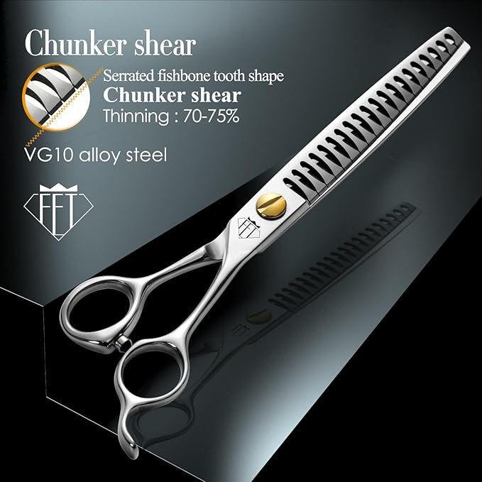 Dog Grooming Scissors: 7.0" Pet Shears Made Of Japanese VG10 Advanced Stainless Steel Professional Grooming Scissors for Dogs Cats and Other Pets