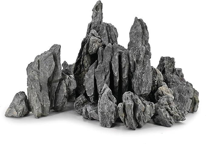 Unocho Aquarium Rocks Natural Seiryu Stone 20LB Aquascaping Rocks for Fish Tank, Aquarium Landscaping & Decoration, Miniature Models & Fairy Garden (310 Inches)