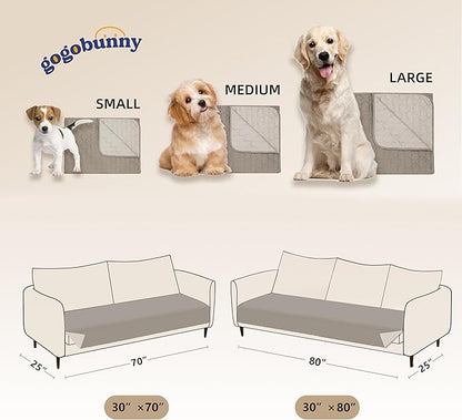 gogobunny 100% Double Sided Waterproof Dog Blanket Soft Pet Bed Cover Reversible Protect Furniture Couch Sofa Car for Puppy Cat Kids (Dark Stone/Light Stone, 30x80 Inch (Pack of 1))