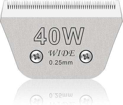 40W Wide Pet Dog Grooming Detachable Blades,Compatible with Andis,Oster A5,Wahl KM10 Clippers,Cut Length 1/100"(0.25mm) for Larger Animals