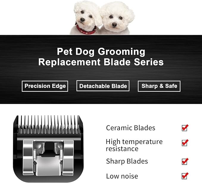 2PACK 40 Blades Dog Grooming Blades Compatible with Ainds/Oster A5/Wahl KM-10 Series Dog Clippers,Detachable Clipper Replacement Bladeï¼_lack