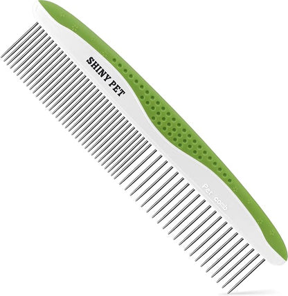 Dog & Cat Comb  Removes Tangles, Knots, and Matted Fur  Grooming Tool with Stainless Steel Teeth and Non-Slip Handle  Best Pet Hair Comb for Home Grooming Kit  Includes eBook Guide