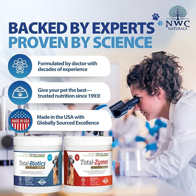 NWC Naturals Mini-Twin Pack 2.22oz Probiotics and Digestive Enzymes for cats and dogs. Smaller Size.