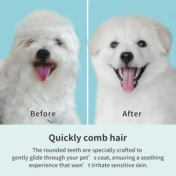 Pet Deshedding Tool - Double-Sided Undercoat Rake for Dogs and Cats - Safe and Effective for Removing Mats and Hairballs - Say Goodbye to Annoying Shedding and Flying Fur