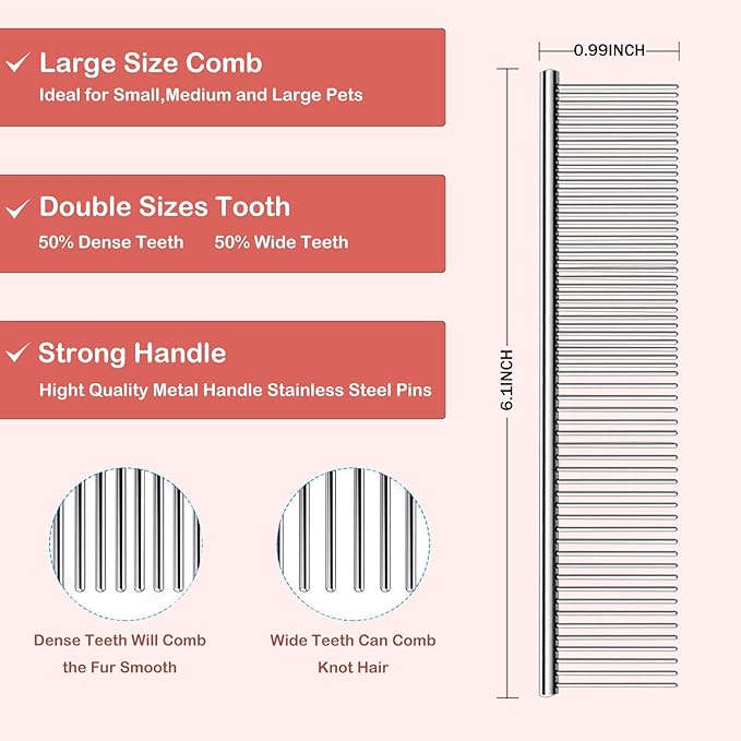 Dog Slicker Brush for Goldendoodles & Golden Doodle Brush for Grooming Kit - Dog Brush for Goldendoodle, Labradoodle, Poodles - Pet Hair Brush for Short & Medium Haired Dogs -Small (Red)