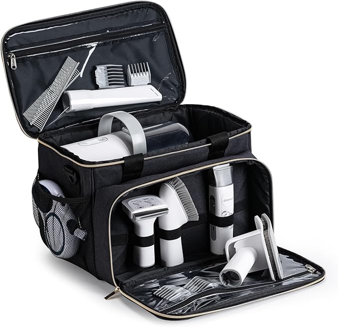 Dog Grooming Vacuum Bag, Pet Grooming Kit Bag Perfect for Dog Hair Vacuum & Grooming Tool Kit Accessories- Black