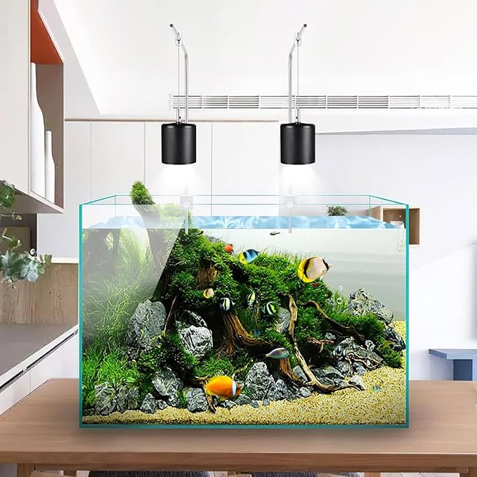 Totority Fish Tank Lighting Holder Bracket Support Aquarium Light Rack LED Light Lamp Aquarium Light Stand Kit Silver