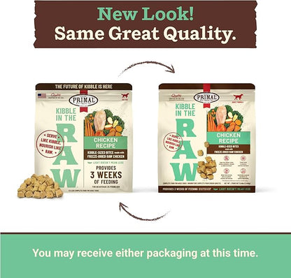 Primal Kibble in The Raw, Freeze Dried Dog Food, Chicken, Scoop & Serve, Made with Raw Protein, Whole Ingredient Nutrition, Crafted in The USA, Dry Dog Food 5.4 lb Bag