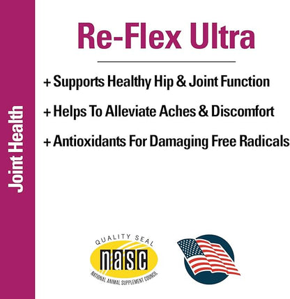 Vet Classics Re-Flex Ultra Extra-Strength Joint Support Dog Supplement  Includes MSM, Creatine, Glucosamine, Green Lipped Mussel  Supports Healthy Dog Joints  Chewable Tablets 120 Ct.