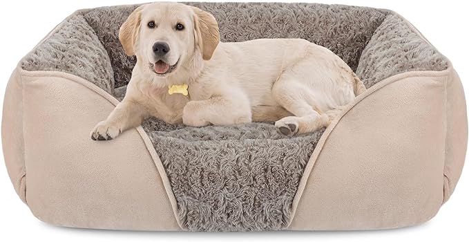 INVENHO Large Dog Bed for Large Medium Small Dogs Rectangle Washable Dog Bed, Orthopedic Dog Bed, Soft Calming Sleeping Puppy Bed Durable Pet Cuddler with Anti-Slip Bottom L(30"x24"x9")
