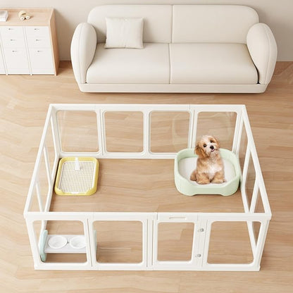 Acrylic Dog PlayPen, Clear Dog Play Pen for Puppy Cat Rabbit, Easy Assemble Pen, Preferable Small Cage, 23.6" H, 12 Pcs