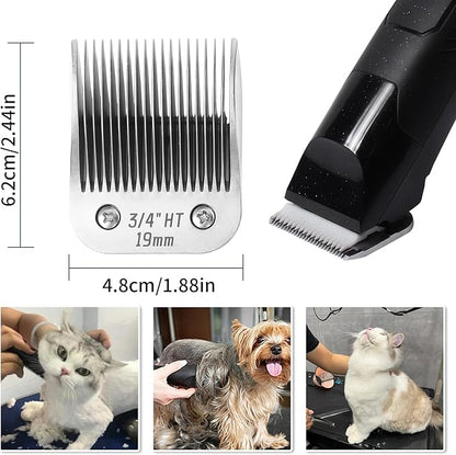2 Pcs Size 3/4HT Detachable Dog Grooming Blades, Compatible with Andis, Oster A5, Wahl KM10 Series Clippers, Cut Length 19mm, Silver(3/4HT 19mm, 2Pcs)