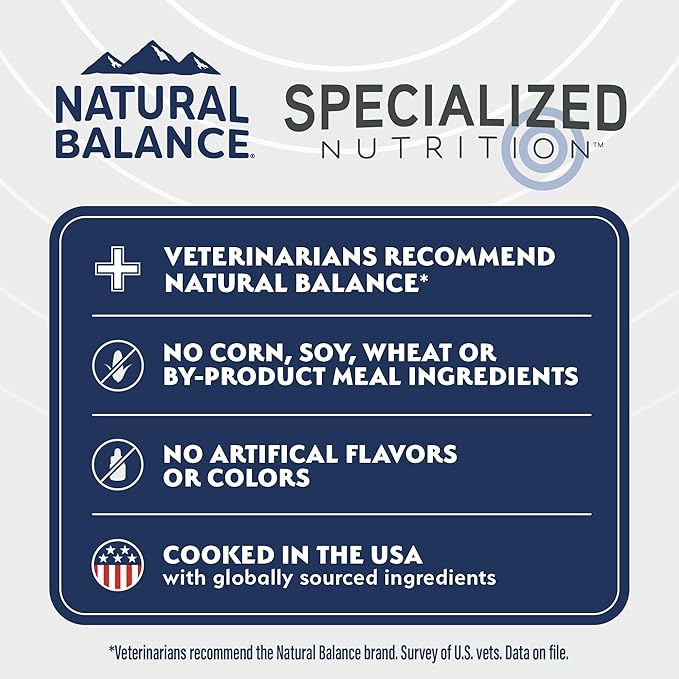 Natural Balance Specialized Nutrition Dry Dog Food with Lamb and Oatmeal for Dogs, Digestive & Immune Health Food, Natural Ingredients with Added Vitamins & Minerals - 22 lbs
