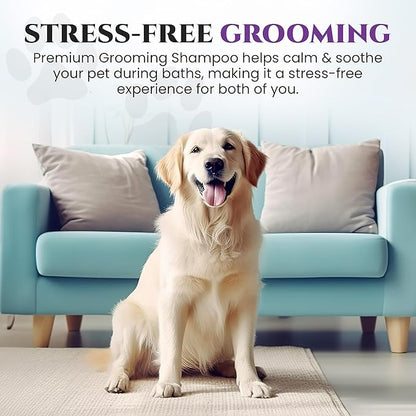 605Products Premium Dog Shampoo - Gentle Formula for Itchy & Sensitive Skin, Puppy Odor Eliminator, Natural Pet Deodorizer (10oz)- Lavender 2-Pack