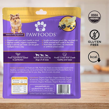 Treats Fruity Paws - Organic Dog Treats Healthy, Low Calorie Puppy Treats for Joint and Hip Support, Tasty Natural Treats for All Dogs, Only 5 Cal, Approx. 60 per Bag - 170g - Made in USA