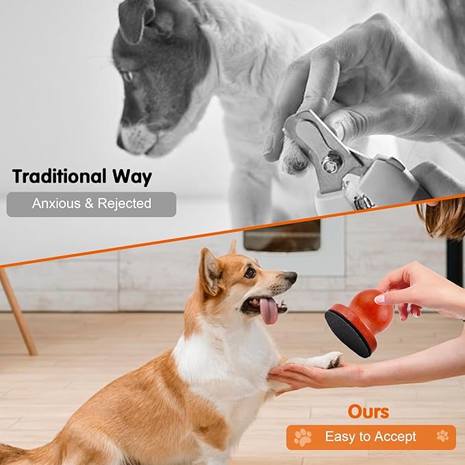 Dog Nail File Dog Scratch Board for Nails Wooden Handicraft Cat Dog Nail Scratch Pad with 4 Pcs Replaceable Sandpaper Dog Trainning Accessories Stress Free Nail Filing for Dogs(Caramel)