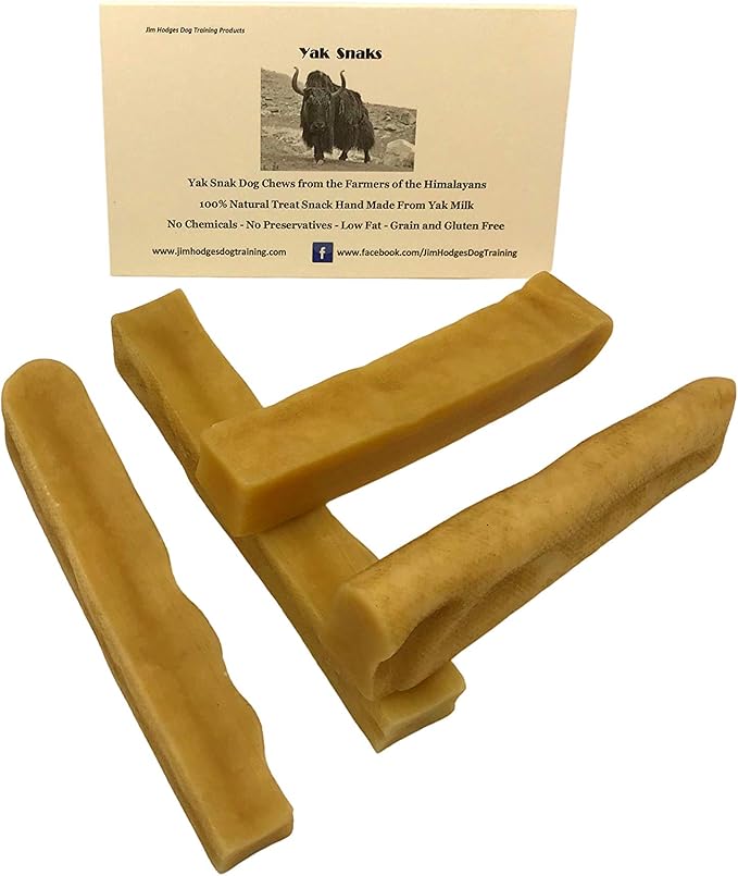 Yak Snak Dog Chews - All Natural Hard Cheese Himalayan Dog Treats - Long Lasting Dog Chews, Made from Yak Milk, Small, Medium, Large & Extra Large Sizes (Medium 4-Pack)