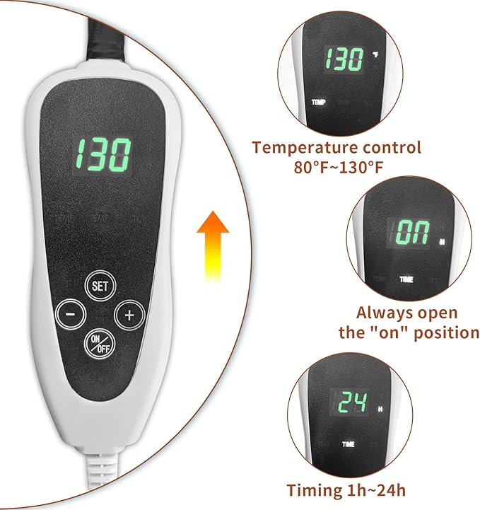 Cat Heating Pad 18x18 in Pet Heating Pad for Cats Waterproof Smart Thermostat Switch, Adjustable Heated Cat Bed, Adding Wire Rope Wires Cat Warming Pad-Paw Print