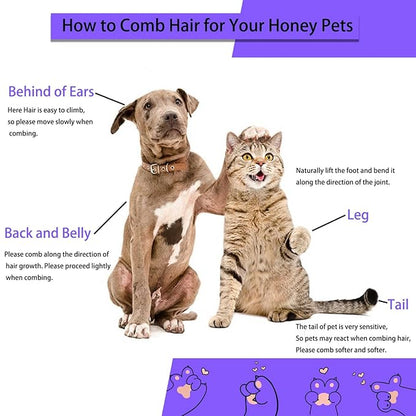 ACE2ACE Self-Cleaning Slicker Brush for Long and Short Pet Fur - Removes Hair With One Button