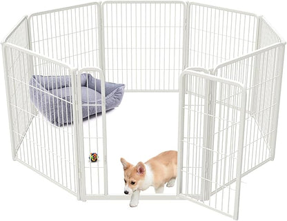 FXW Homeplus Dog Playpen for Indoor Use - Stress-Free and Safe Play, Heavy Duty 32 Inch 8 Panels Dog Pen for Puppies, Small and Medium Dogs, White_atented