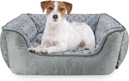 JOEJOY Rectangle Dog Bed for Large Medium Small Dogs - Washable Orthopedic Sofa Bed, Soft Breathable Puppy & Pet Cuddler, Durable Calming Dog Bed with Anti-Slip Bottom, Multiple Sizes, Grey
