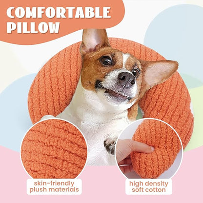 T'CHAQUE Cat Pillow, Dog Neck Pillow Anxiety Relief, Comfort Cat Pillows for Indoor Catsï¼ Ultra Soft Dog Calming Pillow Bed, Half Donut Cuddler Sleeping Improve Pillow Pet for Upper Spine Support