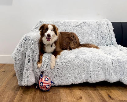 PJYuCien Large Dog Blanket, Reversible Fleece Sherpa Blankets, Soft Plush Pet Throw for XL Dogs, Washable Cozy Furniture Protector for Couch/Bed, 80" x 60", Grey