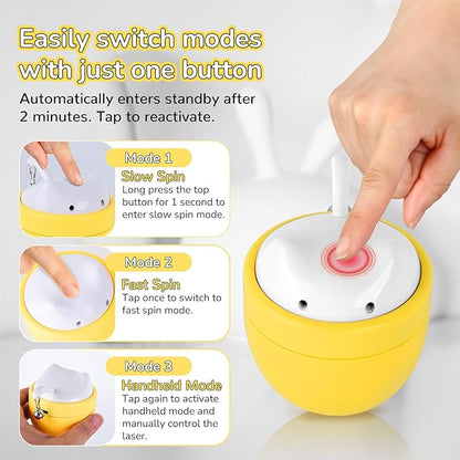 Cat Laser Toy Automatic with Dual Beams, Quiet 35–38dB Rotation, Wobble Base & 3 Modes – Automatic Laser Cat Toy for Indoor Cats and Kittens, Fun Interactive Play