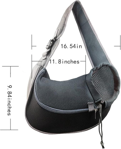 Dog Cat Sling Carrier Pet Sling Carrier Pet Sling Bag Cat Puppy Sling Bag Dog Cat Carrier Pet Carrier Single Shoulder Chest Sling Carrier for Small Dog and Cat Black