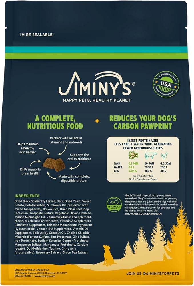 Jiminy's Good Grub Dry Dog Food, Hypoallergenic, Healthy Skin and Coat, Improved Oral Health, Made in USA, 24lb Bag (Pack of 1)