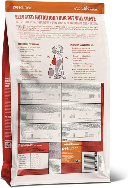 Farmstead Feast, Dry Dog Food, Pork Meal and Lamb Meal Adult Recipe with Grains, 25 lb Bag