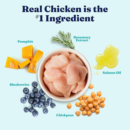 Solid Gold Toy & Small Breed Dry Dog Food Small Bites  Real Chicken, Grain Free Gluten Free, High Fiber Healthy Kibble w/Probiotics for Gut Health & Digestion Support  NutrientBoost  3.75LB