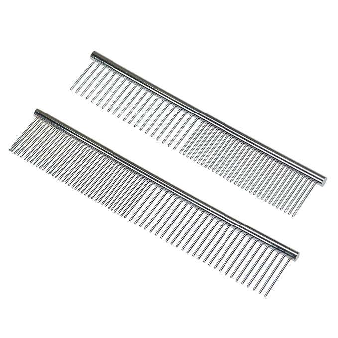 Patty Both 2 Pack Dog and Cat Brush,Stainless Steel Dog Grooming matting Comb Kit for Removing Tangles and Knots,Professional Grooming Tool for Long and Short Haired Dog 6.3" 7.5"