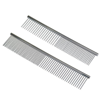 Patty Both 2 Pack Dog and Cat Brush,Stainless Steel Dog Grooming matting Comb Kit for Removing Tangles and Knots,Professional Grooming Tool for Long and Short Haired Dog 6.3" 7.5"