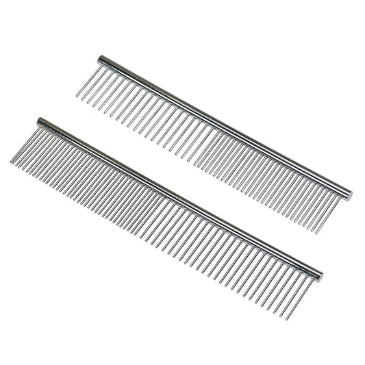 Patty Both 2 Pack Dog and Cat Brush,Stainless Steel Dog Grooming matting Comb Kit for Removing Tangles and Knots,Professional Grooming Tool for Long and Short Haired Dog 6.3" 7.5"