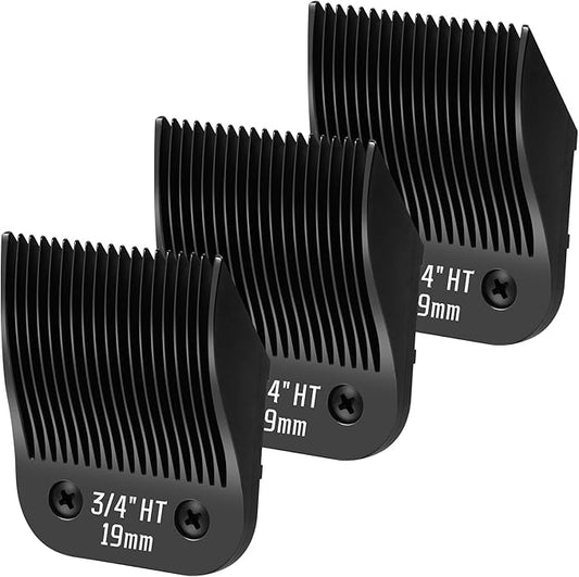 3 Pack 3/4HT Detachable Dog Grooming Steel Blades,Compatible with Andis,Oster A5,Wahl KM-10 Series,Cut Length 3/4" 19MM ï¼_lackï¼