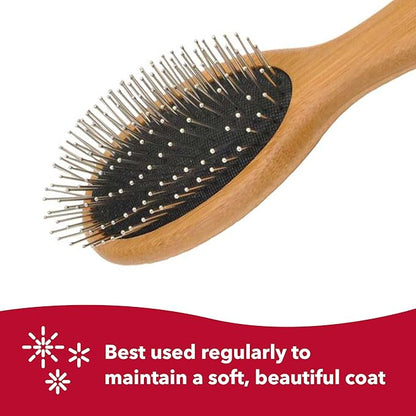 Coastal Pet Safari Wire Pin Dog Brush with Bamboo Handle - Large - General Dog Grooming Brush for Short and Long Hair - Eco-Friendly Handle