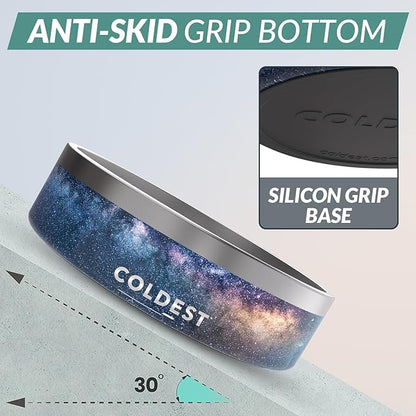 Coldest Dog Bowl - Anti Rust Metal, Non Slip, 3 Layers Insulated Stainless Steel Dog Bowls - Spill Proof & Heavy Duty - Water Bowl for Dogs, Cats & Pets, Dish Washer Safe (42 oz, Into The Beyond)