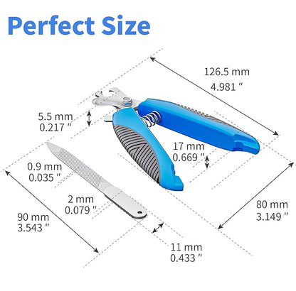 Dog Nail Clipper & Trimmers for Effortless Claw Trimming - Safety Guard, Ergonomic Non-Slip Handles, Stainless Steel Blades, Free Nail File - Professional Pet Grooming Tool for Clean Cutting.