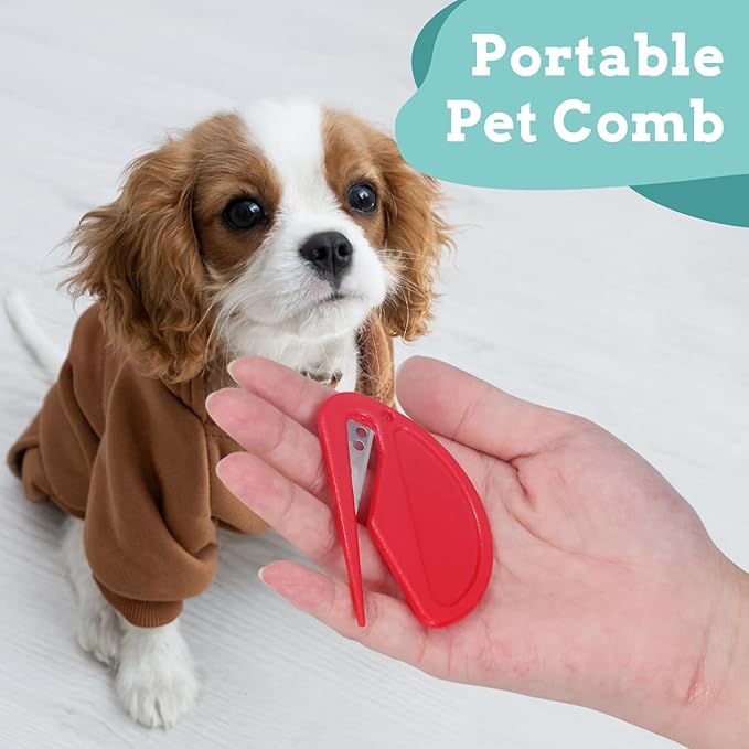 5 Pieces Colorful Pet Knotting Comb Set, Small Plastic Cat Hair Removal Tool, Multifunctional Dematting Comb for Dogs Grooming Removing Loose Tangled Supplies (5)