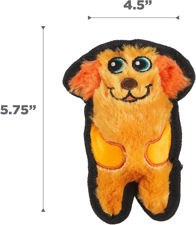 Outward Hound Durablez Minis Stuffing-Free Squeaky Plush Dog Toy for Puppies & Small Dogs - Interactive, Soft Yet Tough, No Mess, Jumbo Squeaker, Long-Lasting Play, Dog