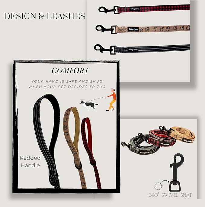 Dog Harness and Leash Set, No Pull Adjustable Soft Padded Vest, No Choke (Medium, Beige Dog Pattern)